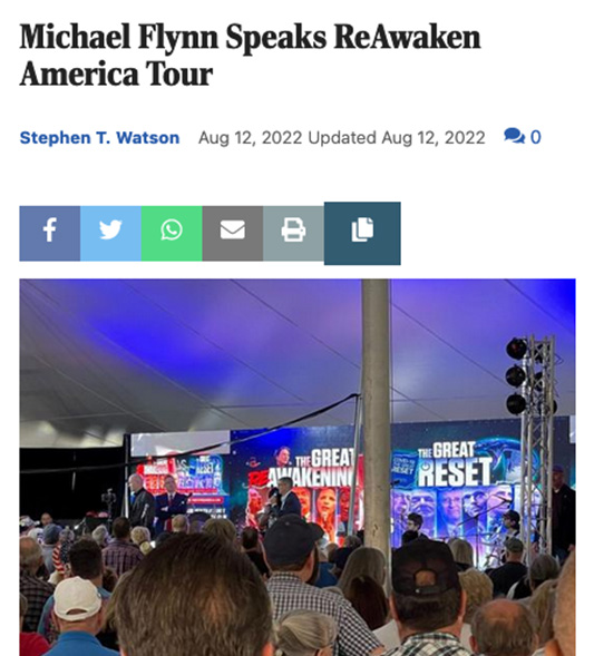 Michael Flynn Speaks ReAwaken America Tour