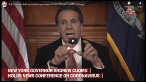 Covid Timeline - Gov Andrew Cuomo - I don't know that quarantining everyone was the best strategy